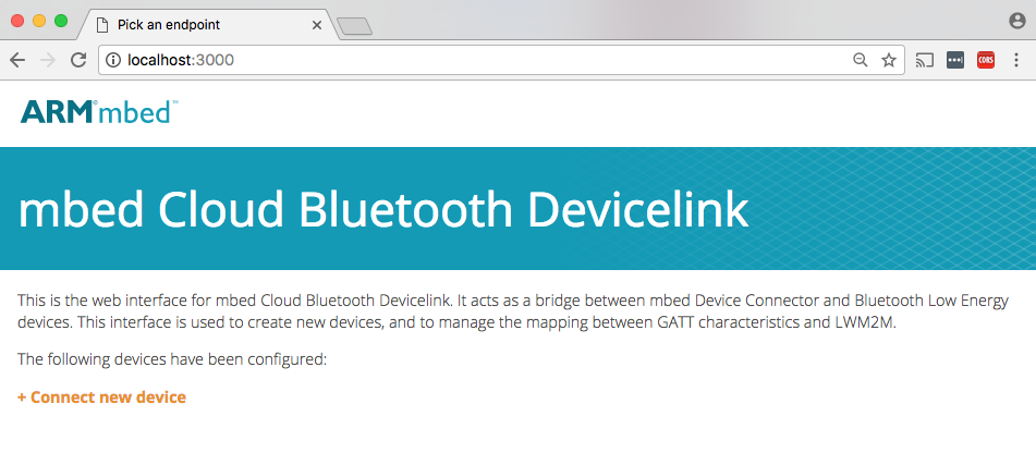 The mbed Cloud Bluetooth Devicelink UI