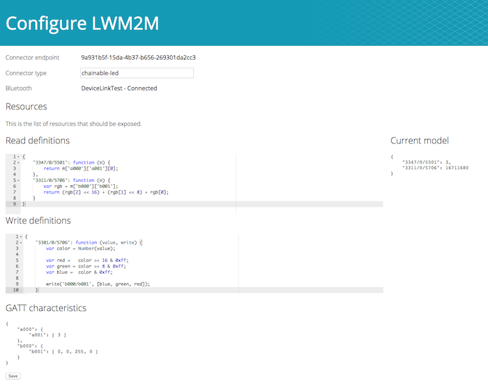 Configure LWM2M screen