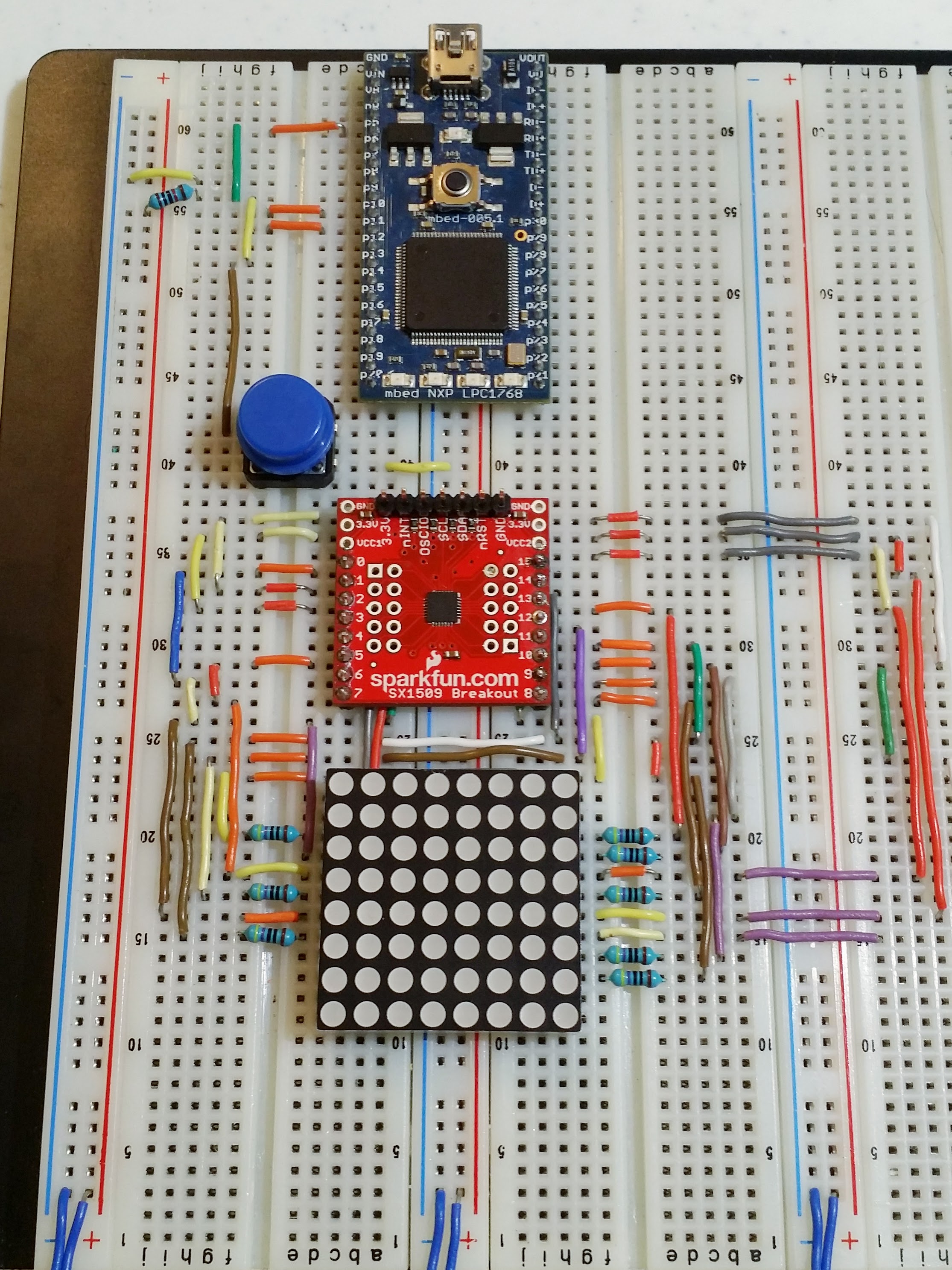 SX1509 on breadboard with mbed